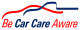 A logo for a company called be car care aware