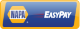 A blue and yellow logo for napa easypay