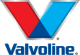 The valvoline logo is red and blue and has a v on it.
