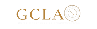 GCLA logo with gold-colored letters and a circular design.