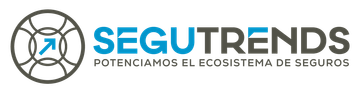 Un logotipo para seguitrends con una flecha azul apuntando hacia arriba.