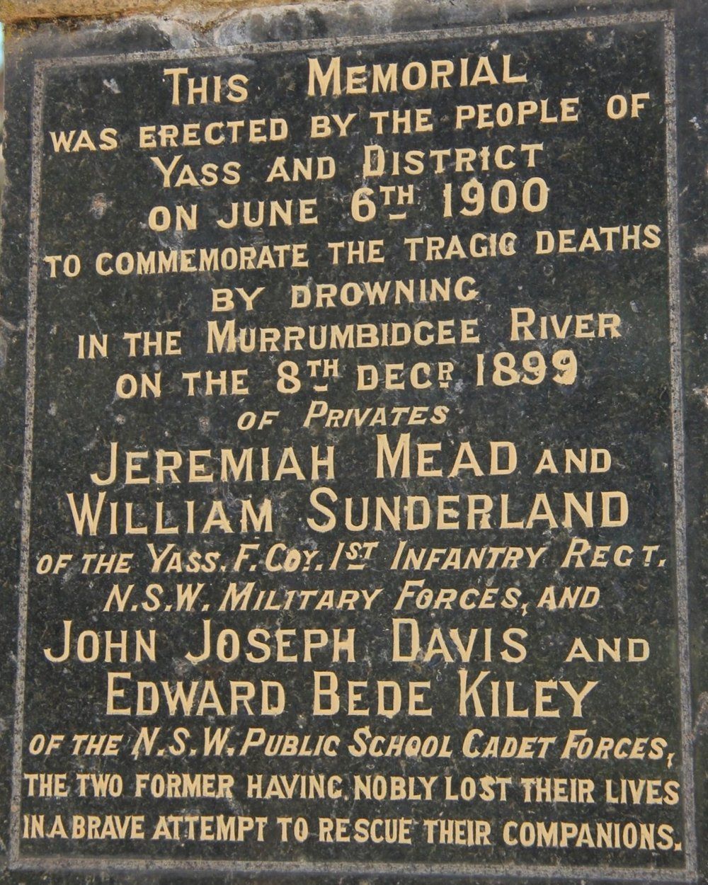 A memorial for jeremiah mead and william sunderland