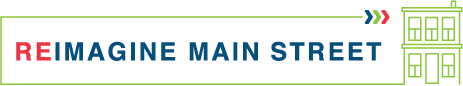 A sign that says reimagine main street on it
