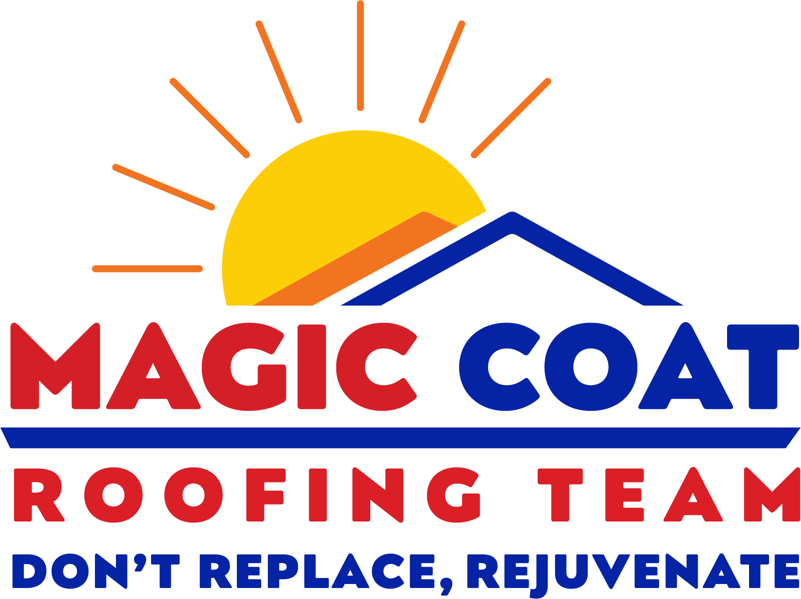 The logo for the magic coat roofing team