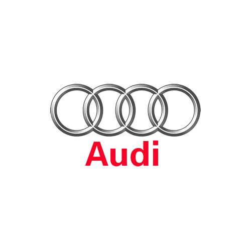 The audi logo is on a white background.