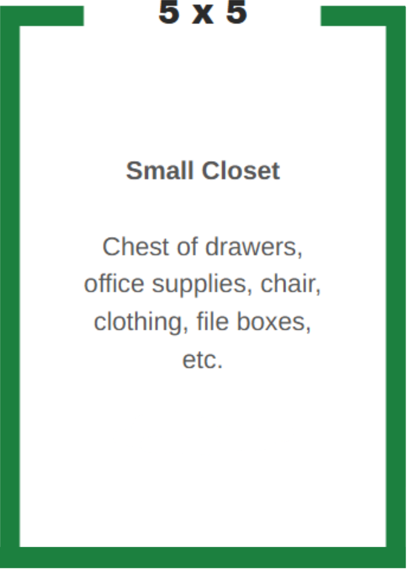 A small closet with chest of drawers , office supplies , chair , clothing , file boxes , etc.
