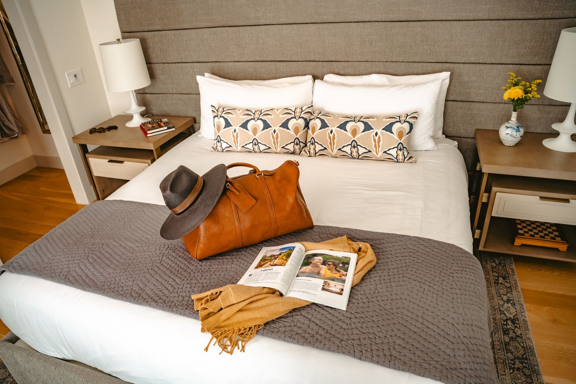 The number 3 is on the wooden post in front of the house