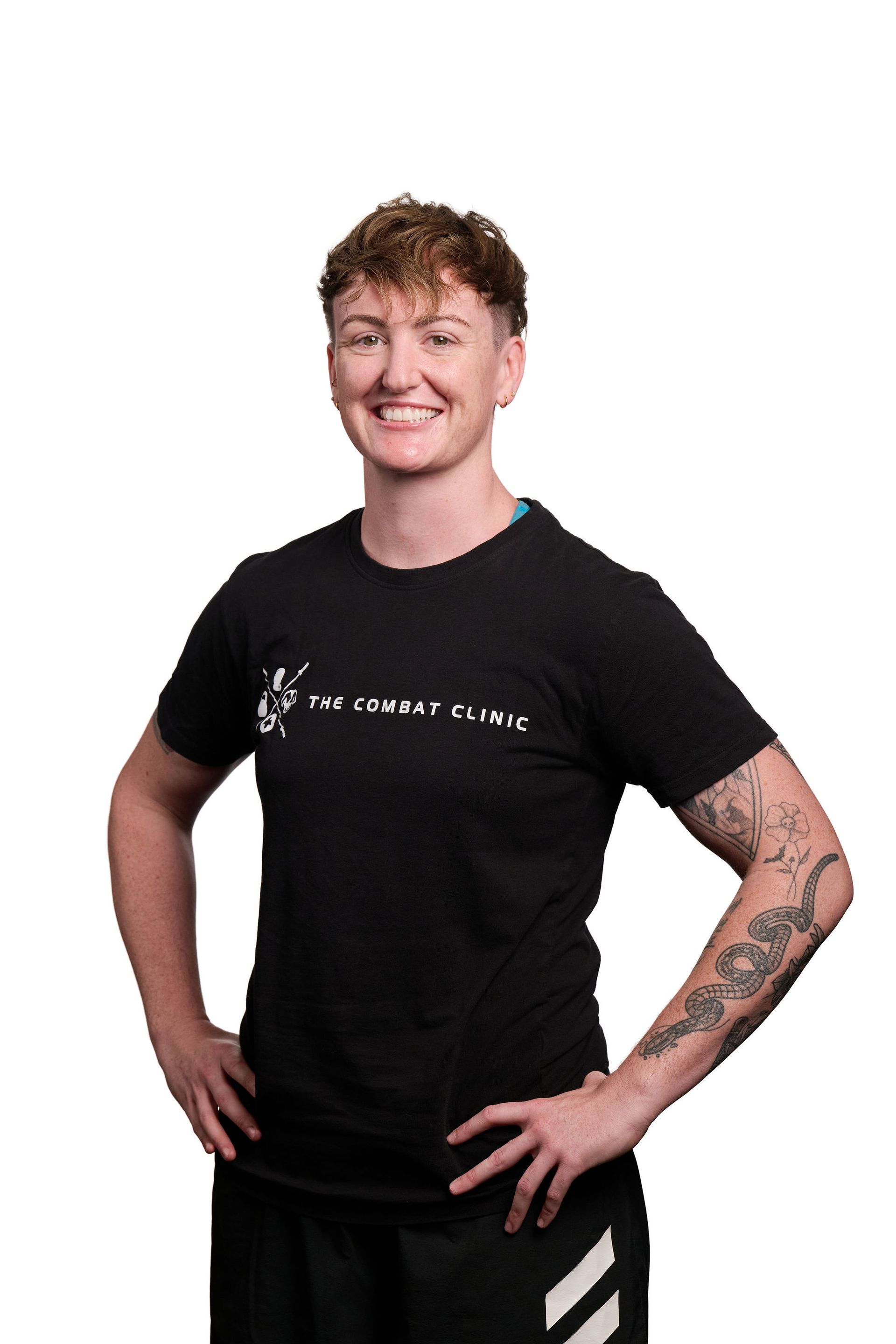 Woman with arms crossed in front of