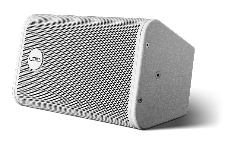 A white speaker with the word uoo on it