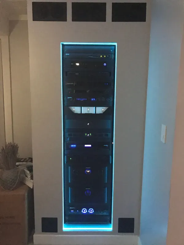 A wall with a bunch of electronics on it