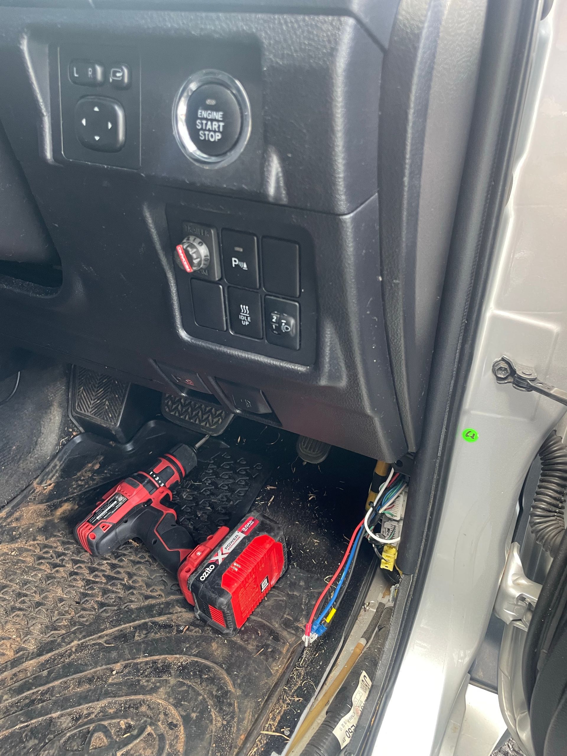 Interior of a Vehicle With a Power Drill and Wiring — Glenn Rowe Auto Electrics In Helensvale, QLD