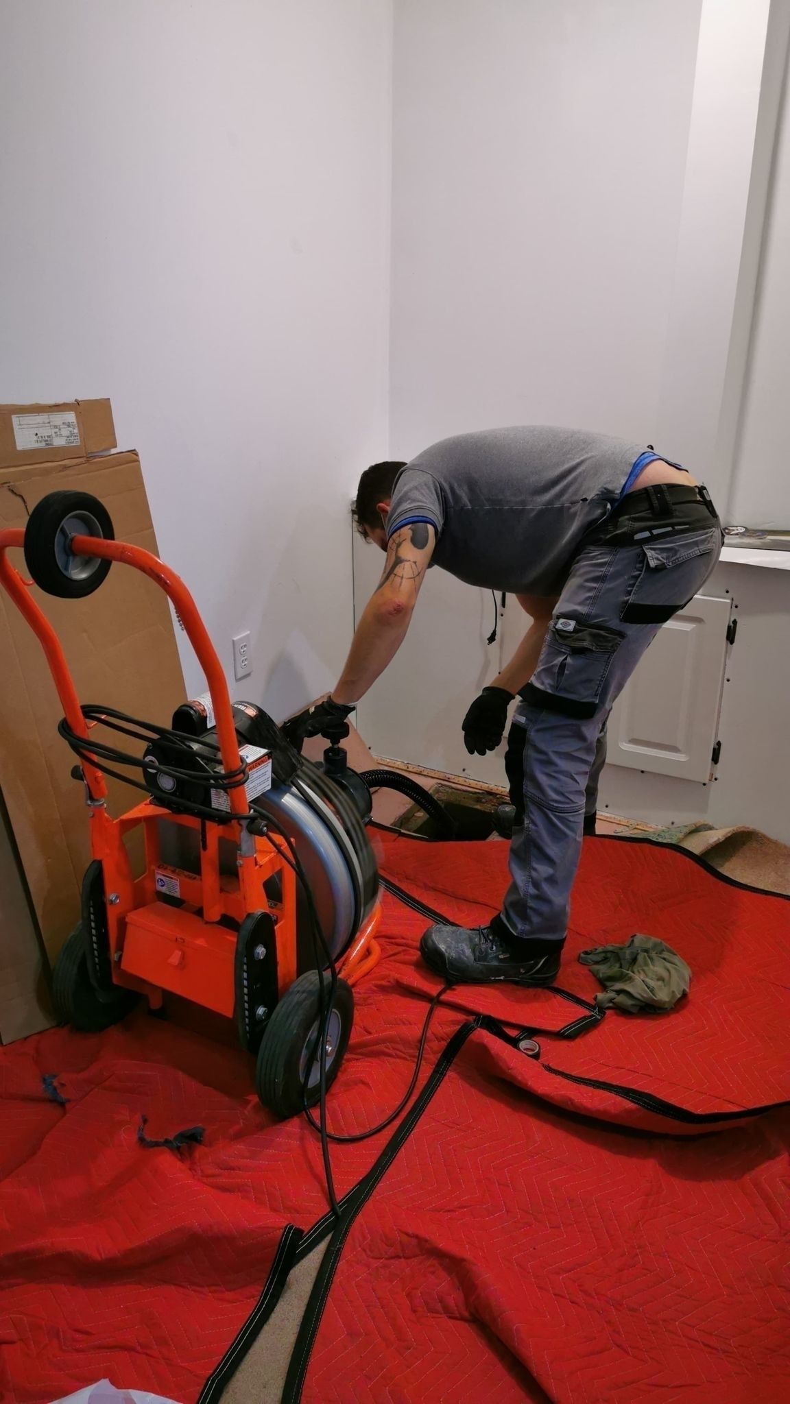 All prepared machines for a big plumbing project