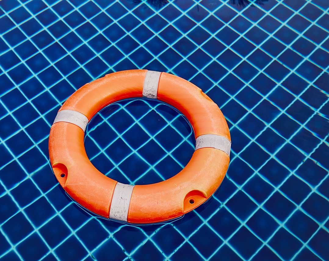 Life buoy in pool