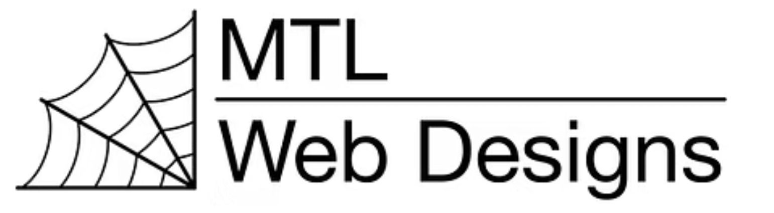 A black and white logo for mtl web designs