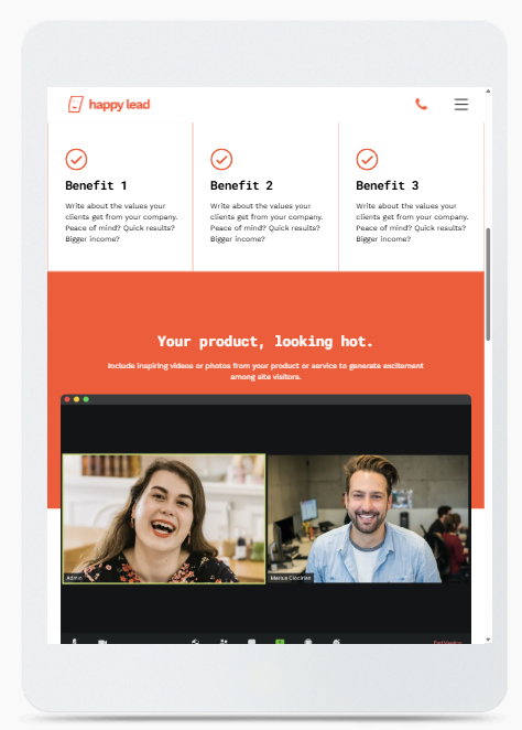 A man and a woman are having a video call on a tablet.