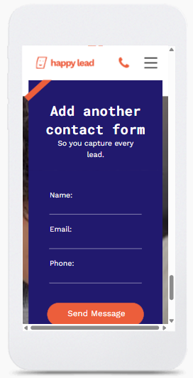 A phone screen that says add another contact form