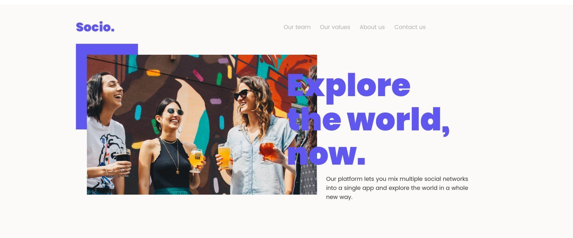 A screenshot of a website that says `` explore the world , now . ''