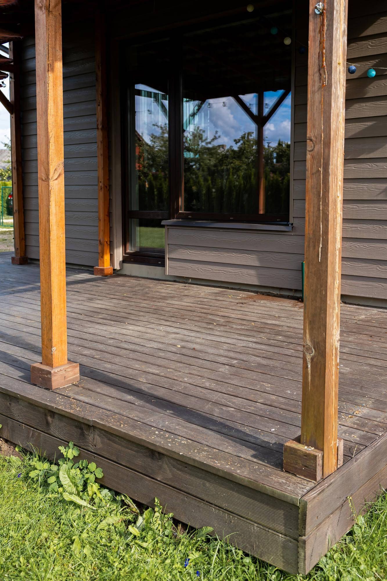 Wooden deck and new facade