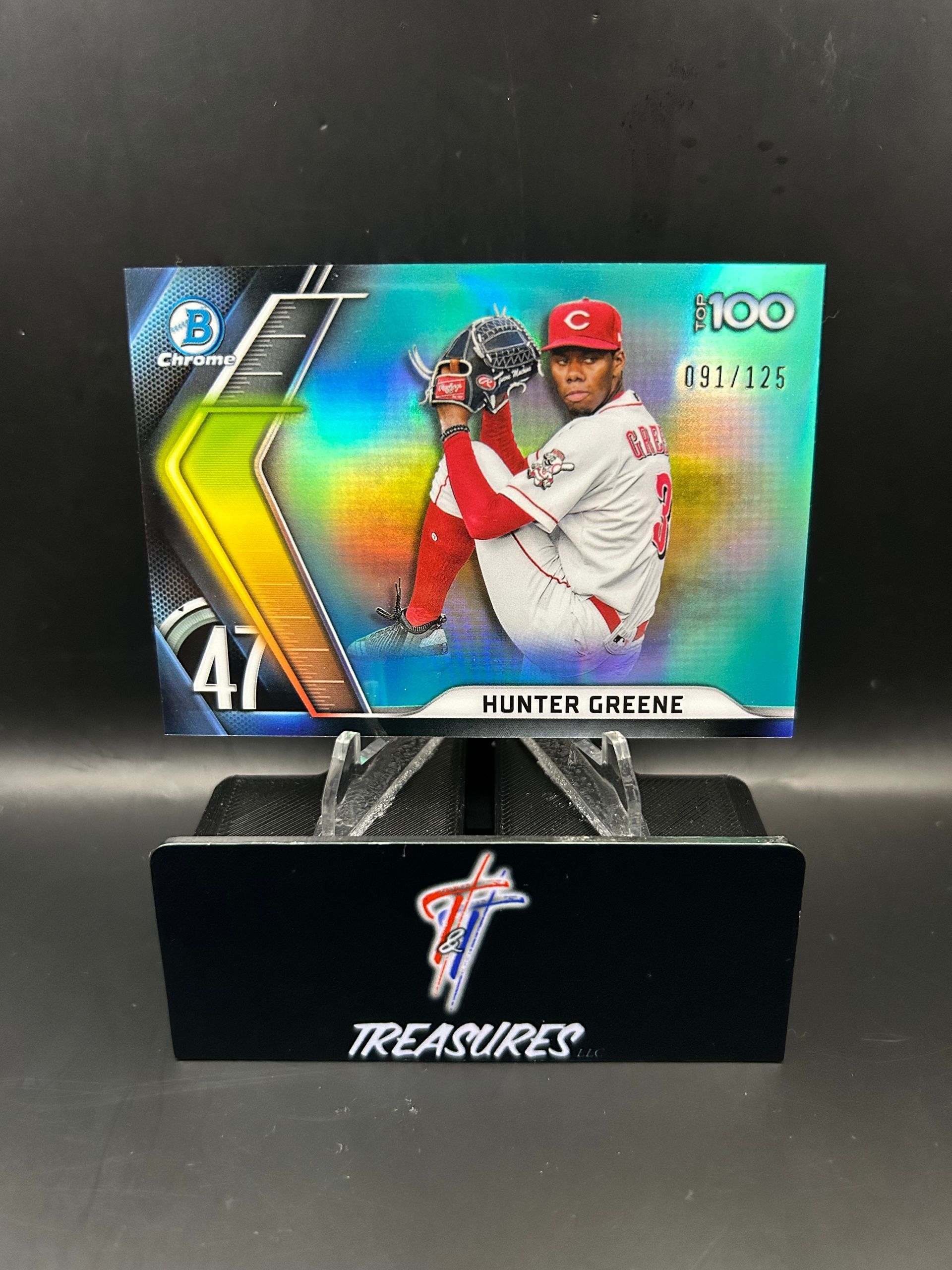 Hunter Greene Top 100 Prospect #47 Aqua Refractor 91/125