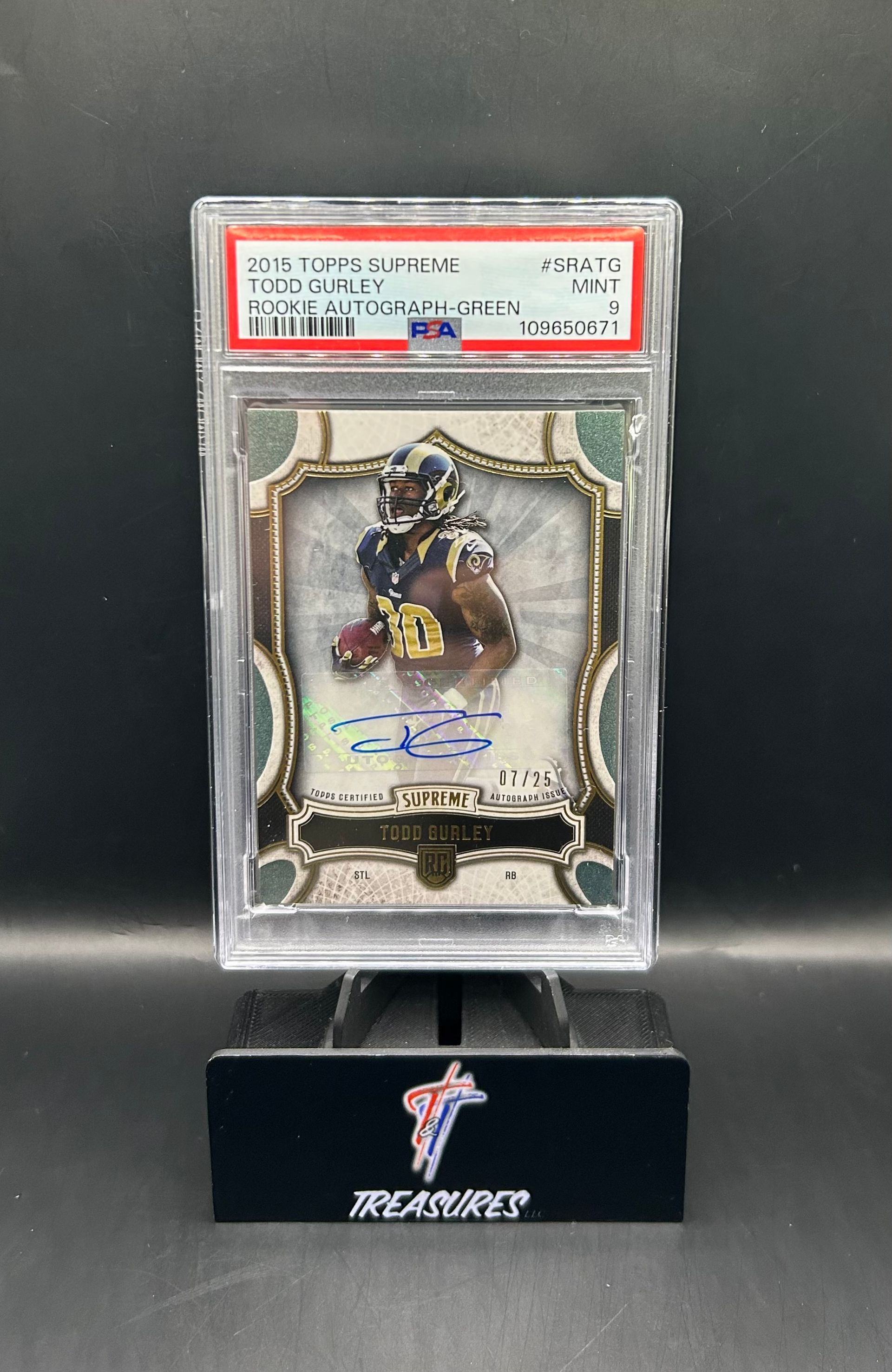 Todd Gurley RC Green Auto 7/25 PSA 9