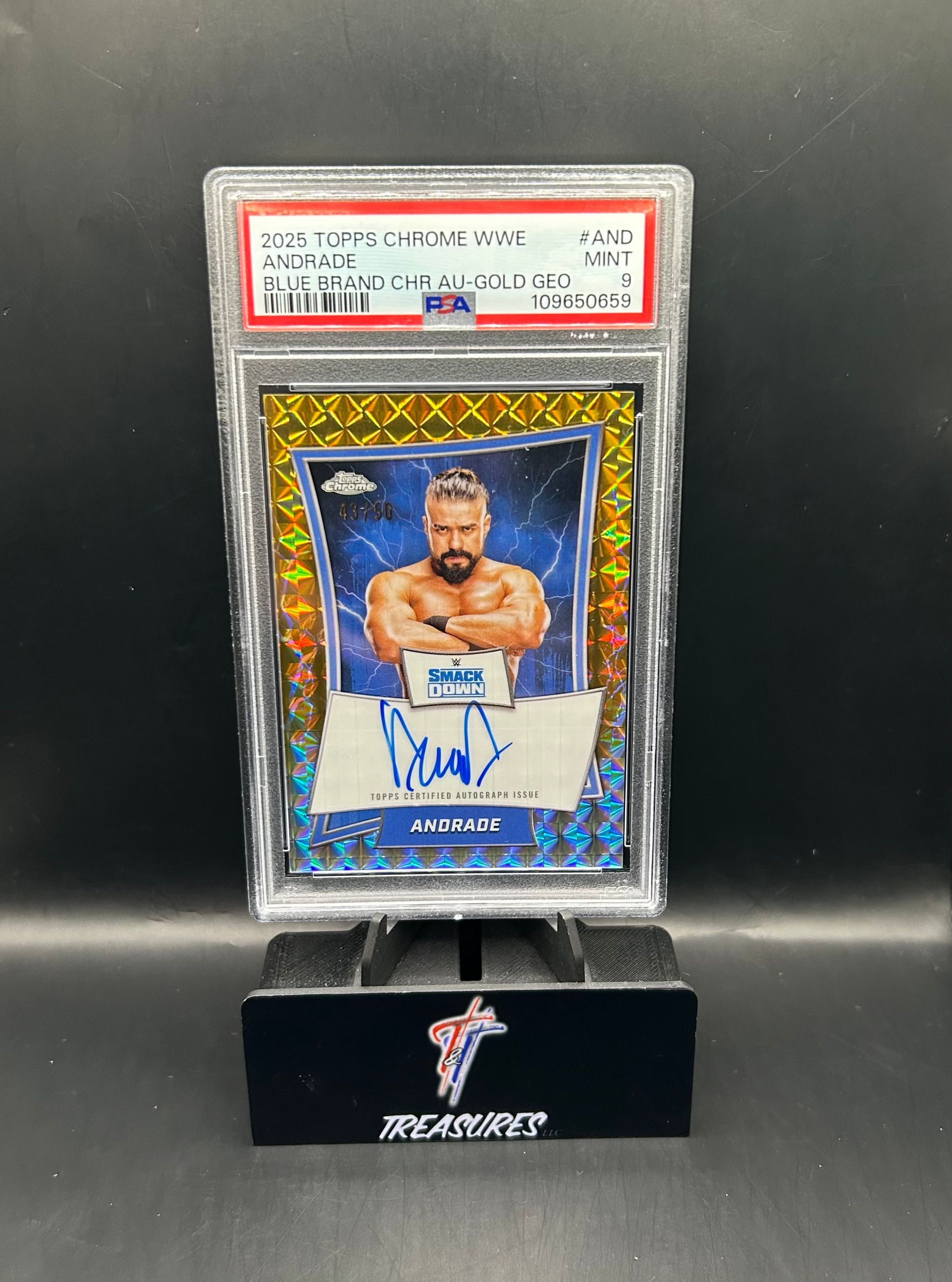 Andrade Auto 43/50 Blue Brand Gold Geometric PSA 9