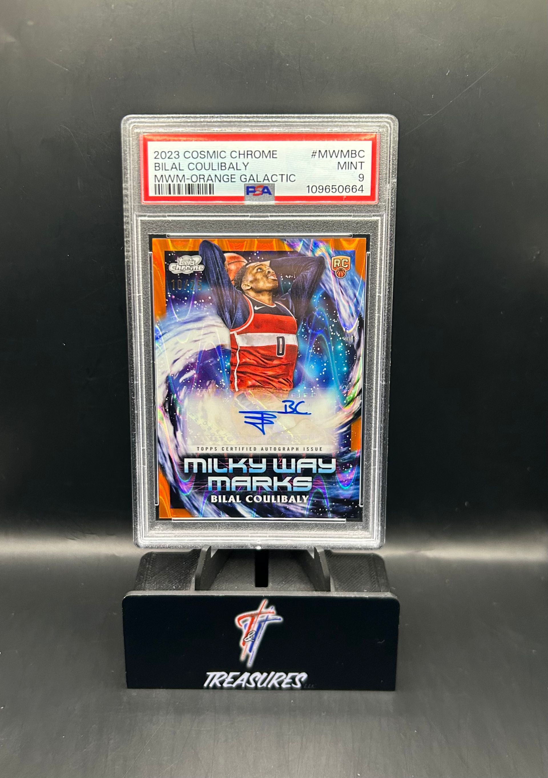 Bilal Coulibaly RC 10/25 Orange Galactic Auto PSA 9