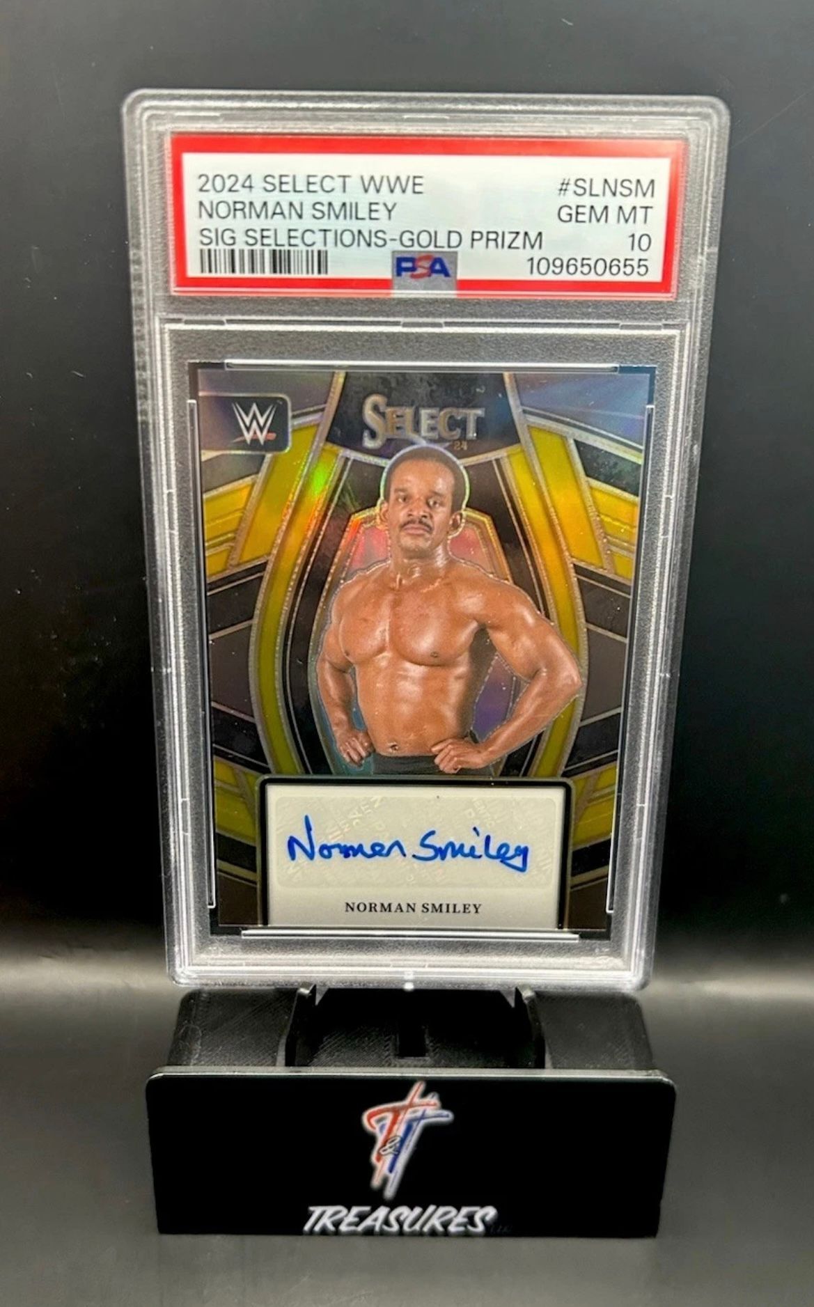 Norman Smiley Gold Prizm Auto 2/10 PSA 10