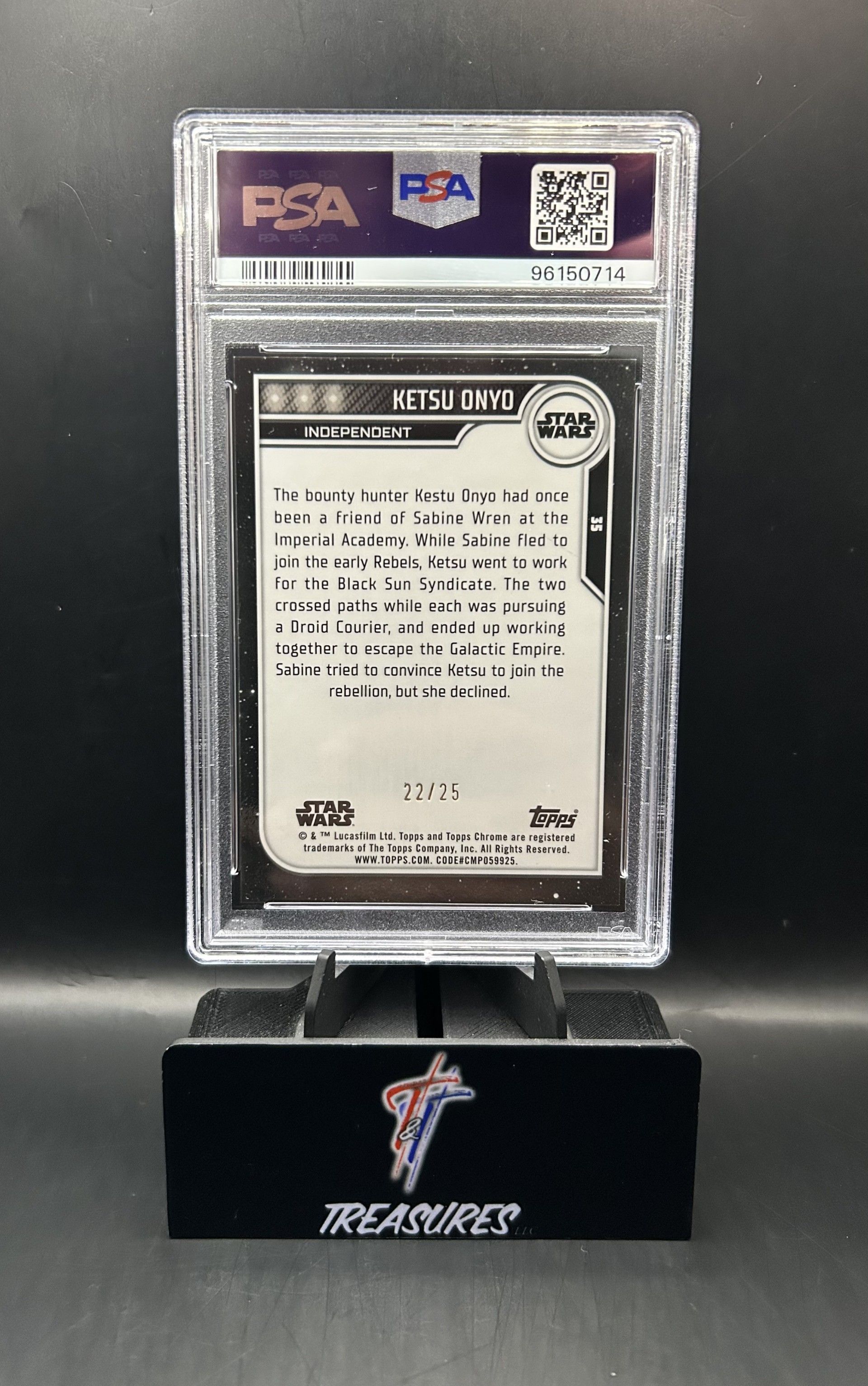 Ketsu Onyo 22/25 Orange Refractor PSA 10