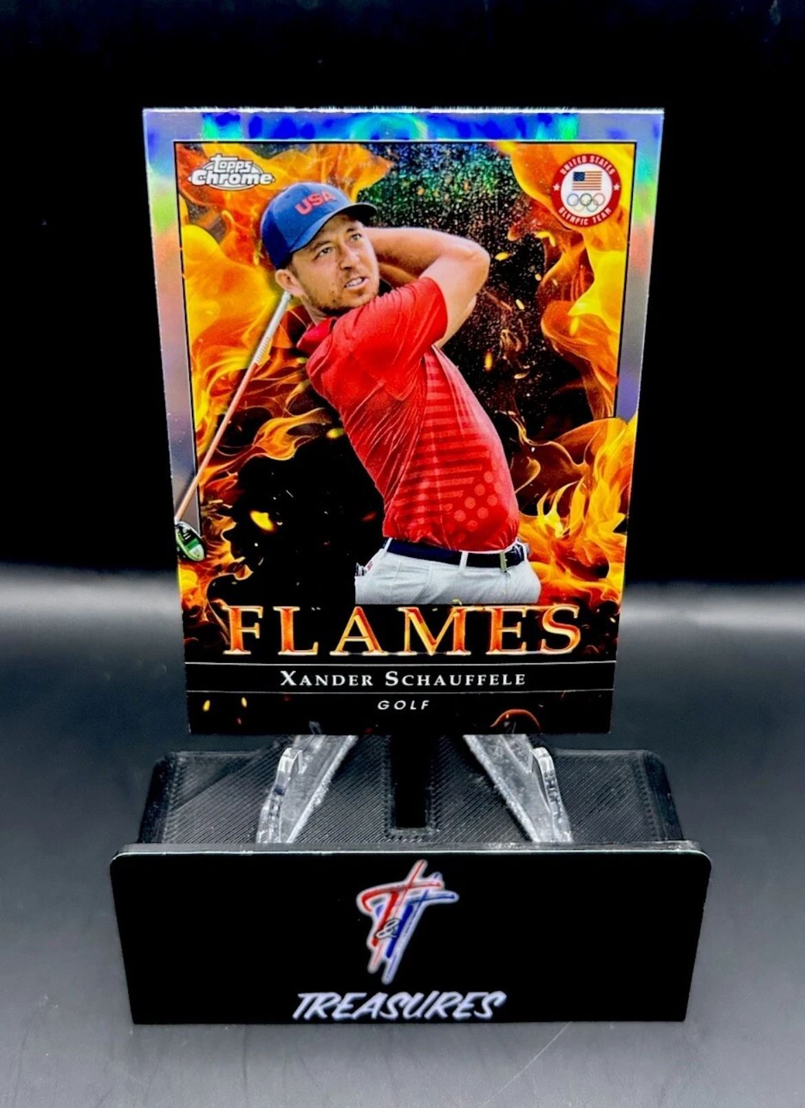 Xander Schauffele Flames Refractor