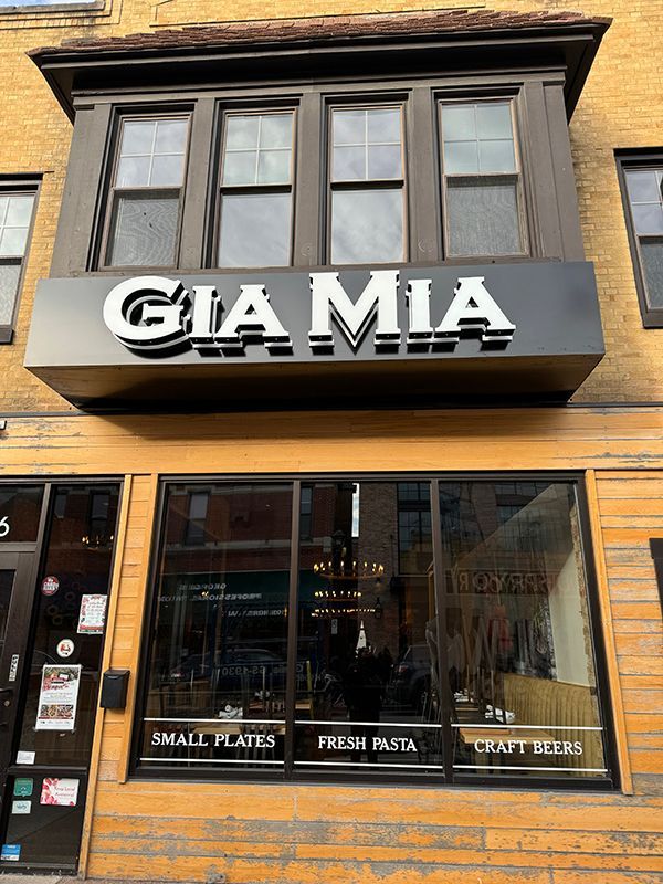 Reverse Channel Letter Halo Lit Channel Letters - GIA MIA Wheaton