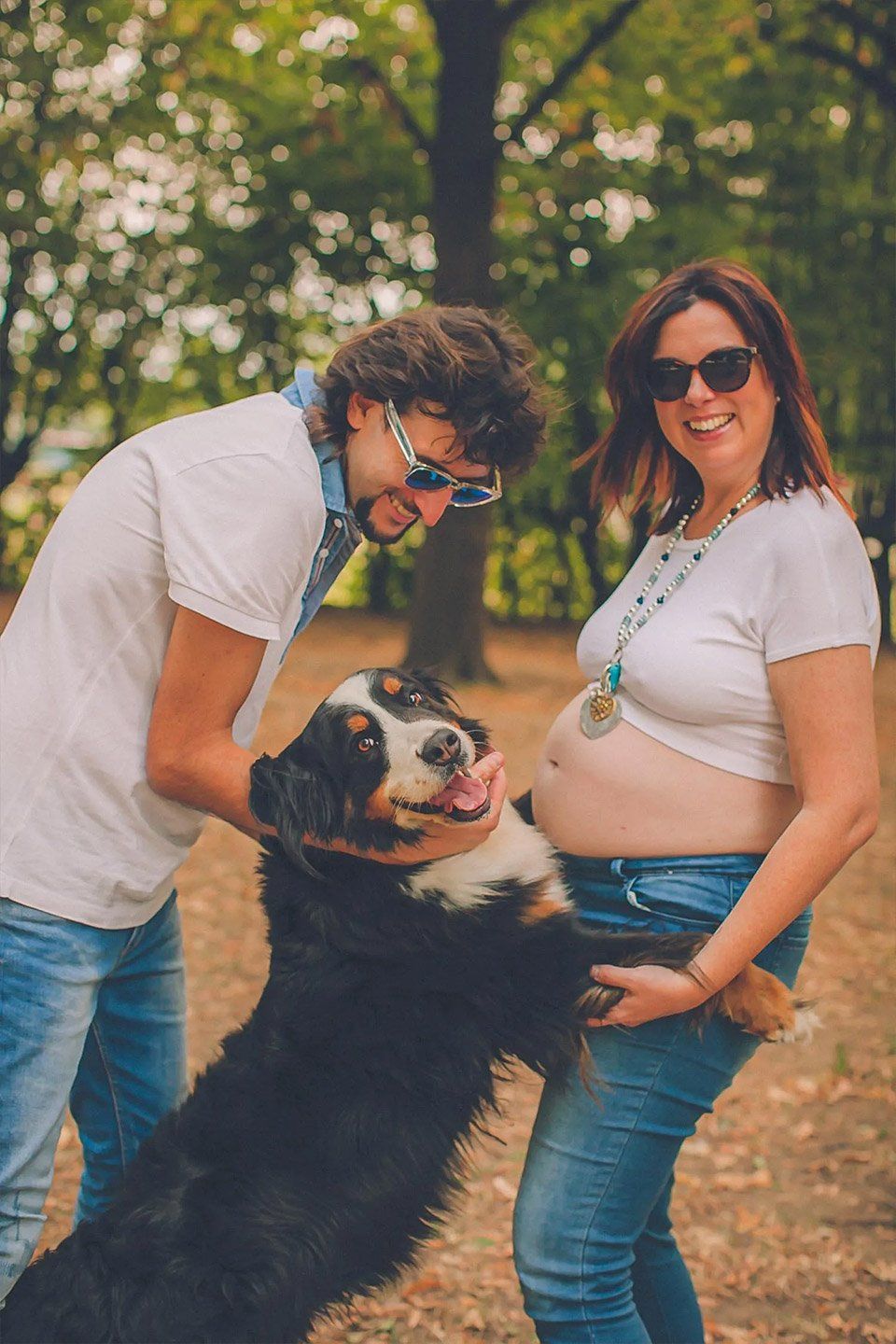 servizio fotografico all'aperto con cane