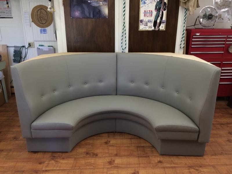 Newly Upholstered Round Sofa | Belgrade, MT | The Stitch House