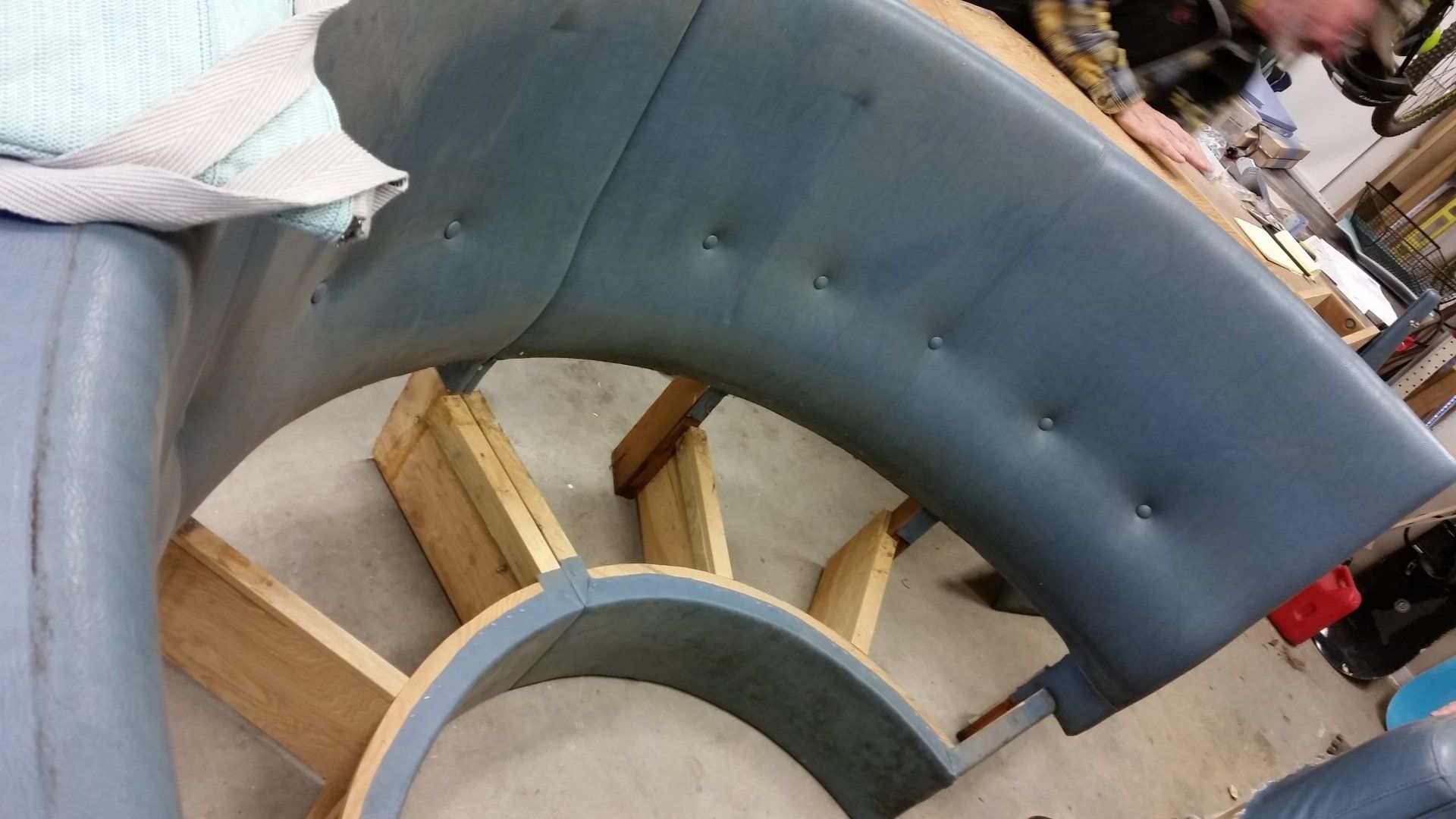 Round Sofa Disassembled | Belgrade, MT | The Stitch House