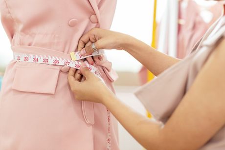 Measuring Pink Dress Waistline | Belgrade, MT | The Stitch House