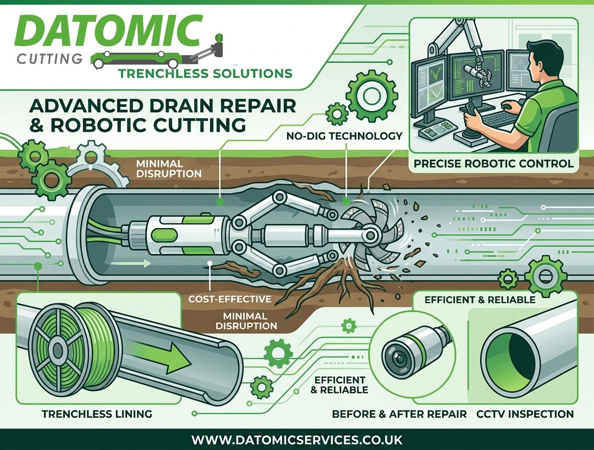 Trenchless Reopening lateral drain connections