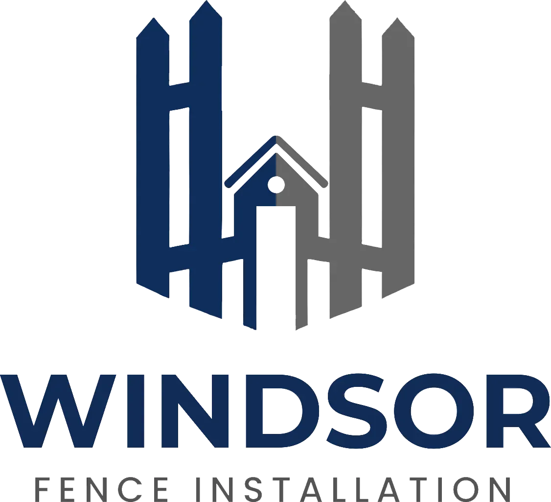 Logo for Windsor Fence Installation: a stylized fence design in blue and gray, above the company name.
