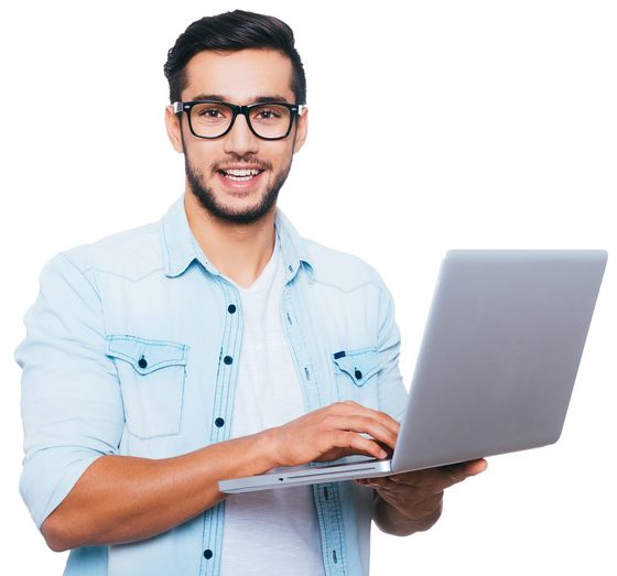 IT Consultant — Young Man Holding Laptop in Dallas, TX