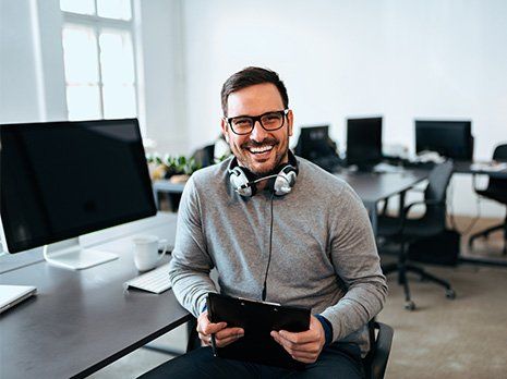 Contact It Services — Smiling Man with Headset in Dallas, TX
