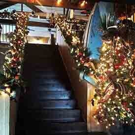 Holiday Themed Stairs — Florence, AL — Stanfield's River Bottom Grille
