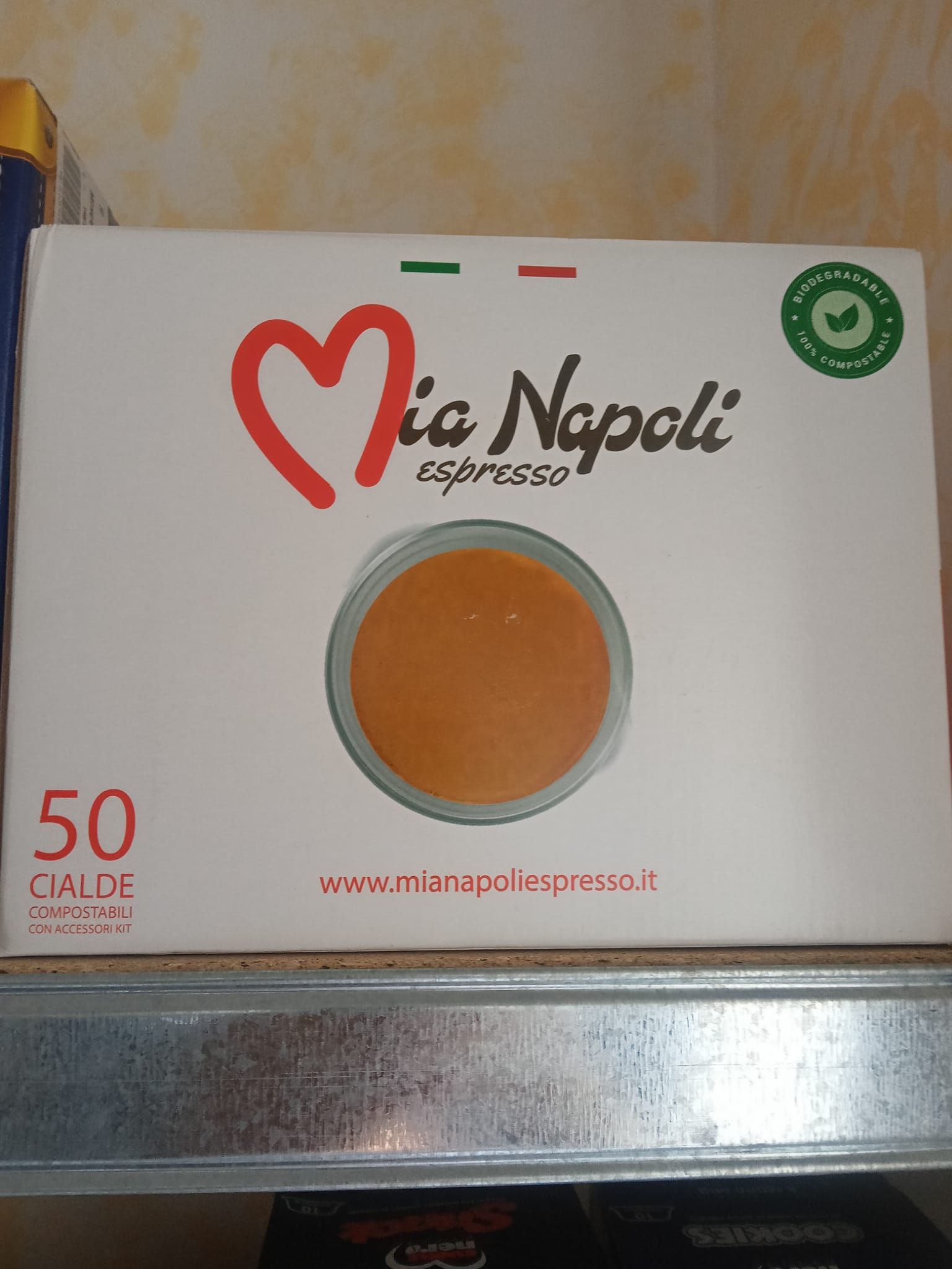 una scatola di 50 cialde mio napoli espresso