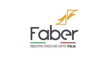 logo faber: un'azienda che produce macchine da caffè in italia .