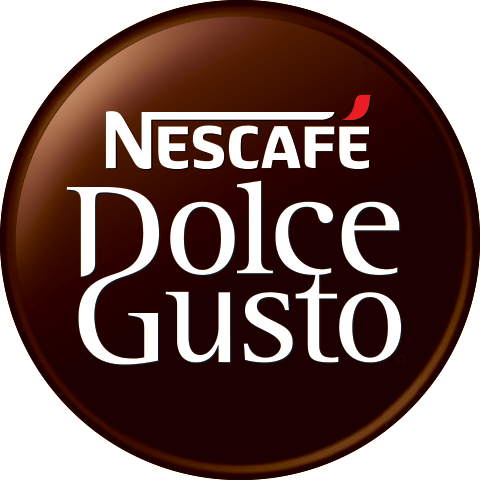 il logo di nescafe dolce gusto è marrone e bianco