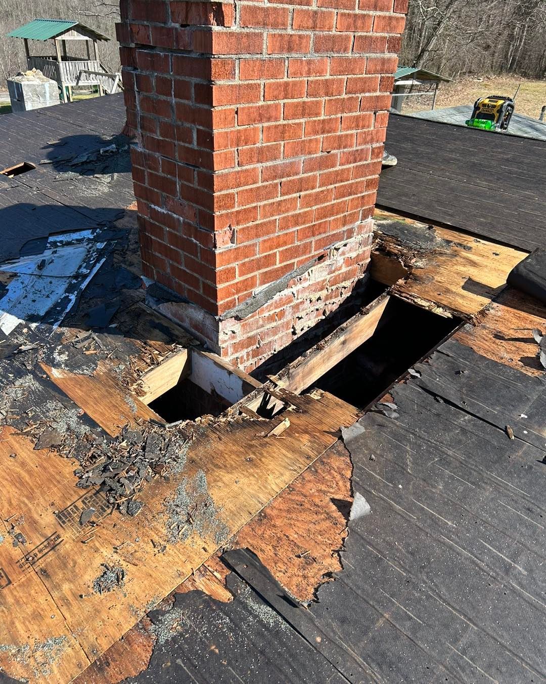 Brick Chimney Support Removed – Morgantown, WV – O'connor Contracting