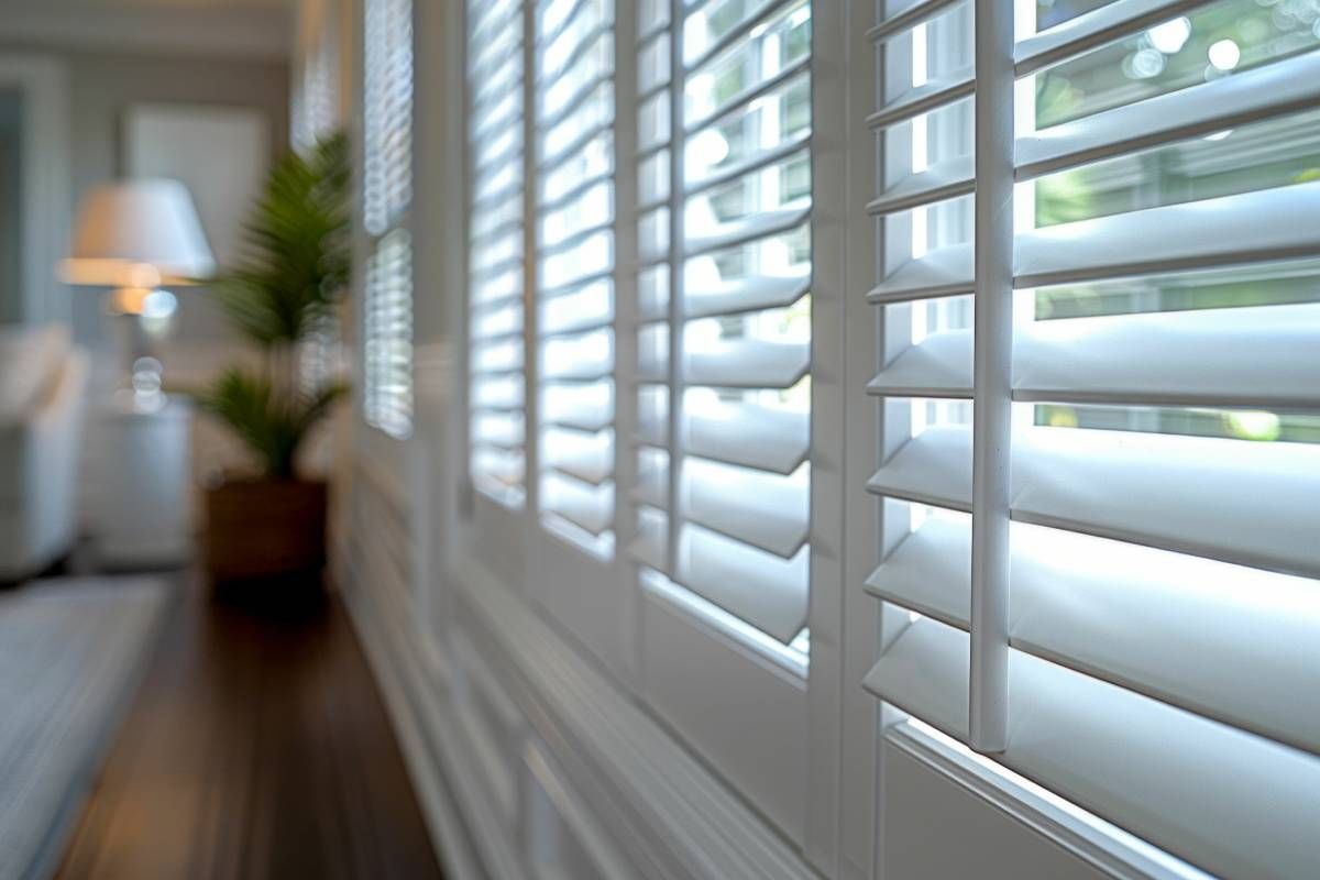 Modern plantation shutters covering a window near Sonoma, CA