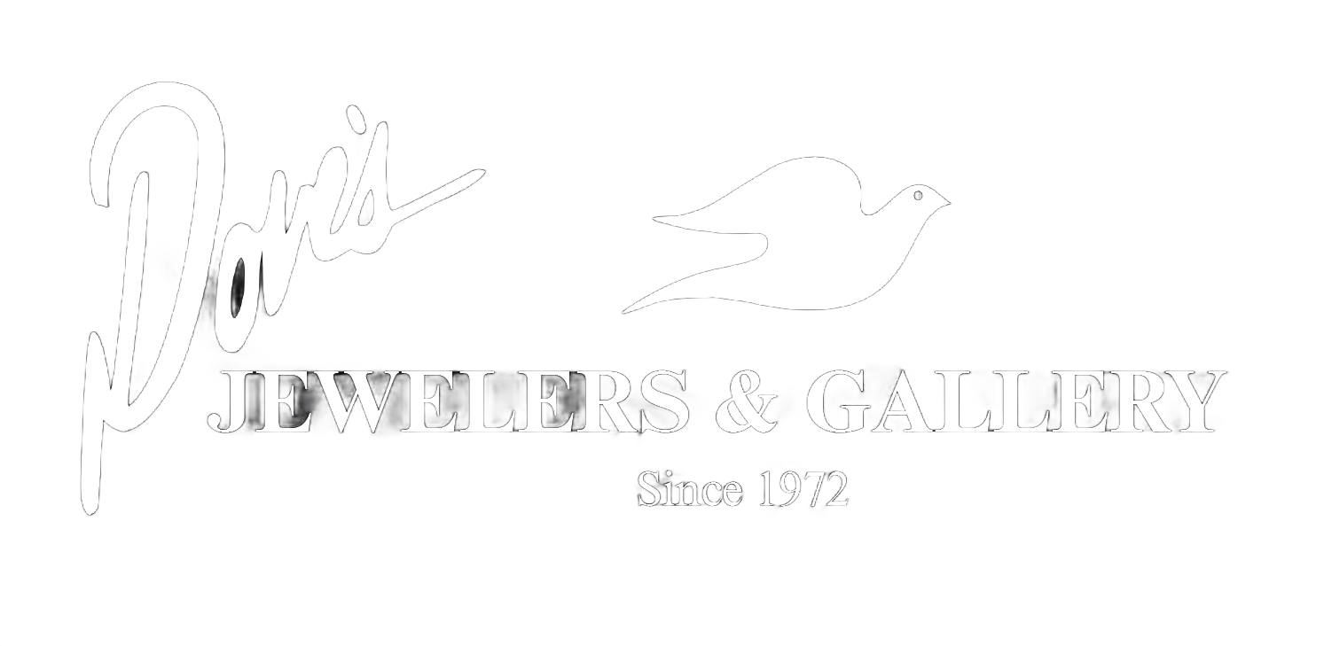 Logo for Dove Flowers & Gallery, featuring a stylized dove, cursive name, and text "Flowers & Gallery, Since 1972".