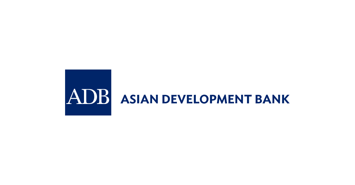 The adb asian development bank logo is on a white background.
