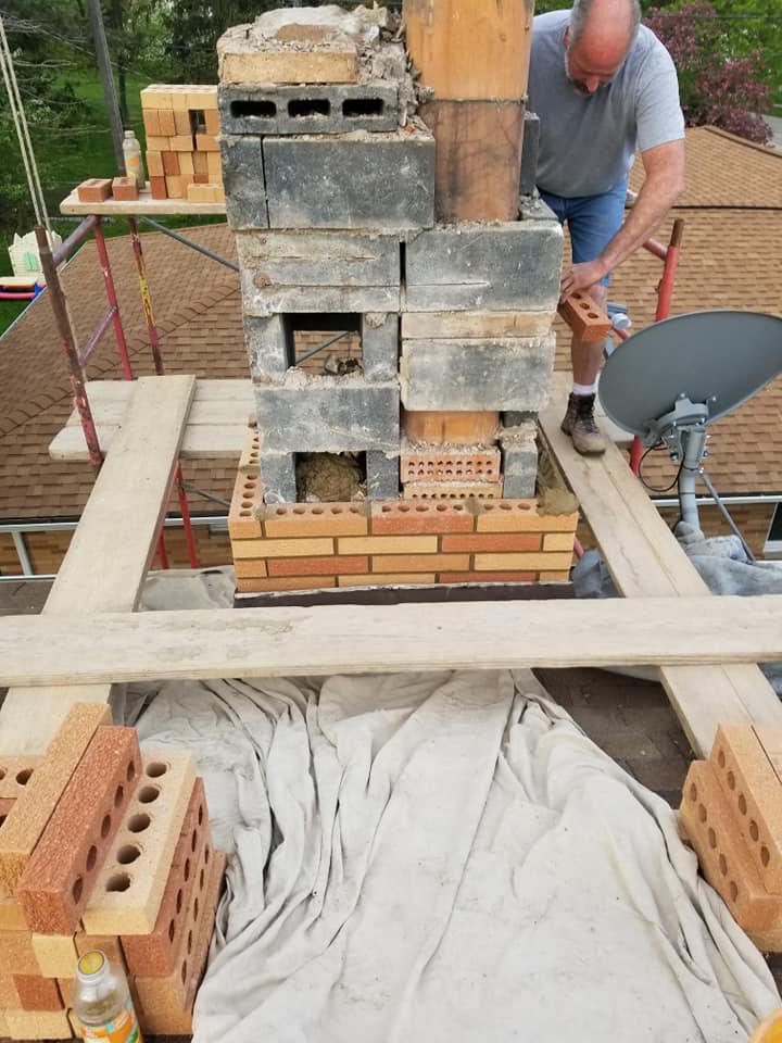 Chimney Under Construction — North Royalton, OH — Advanced Masonry & Chimney Service