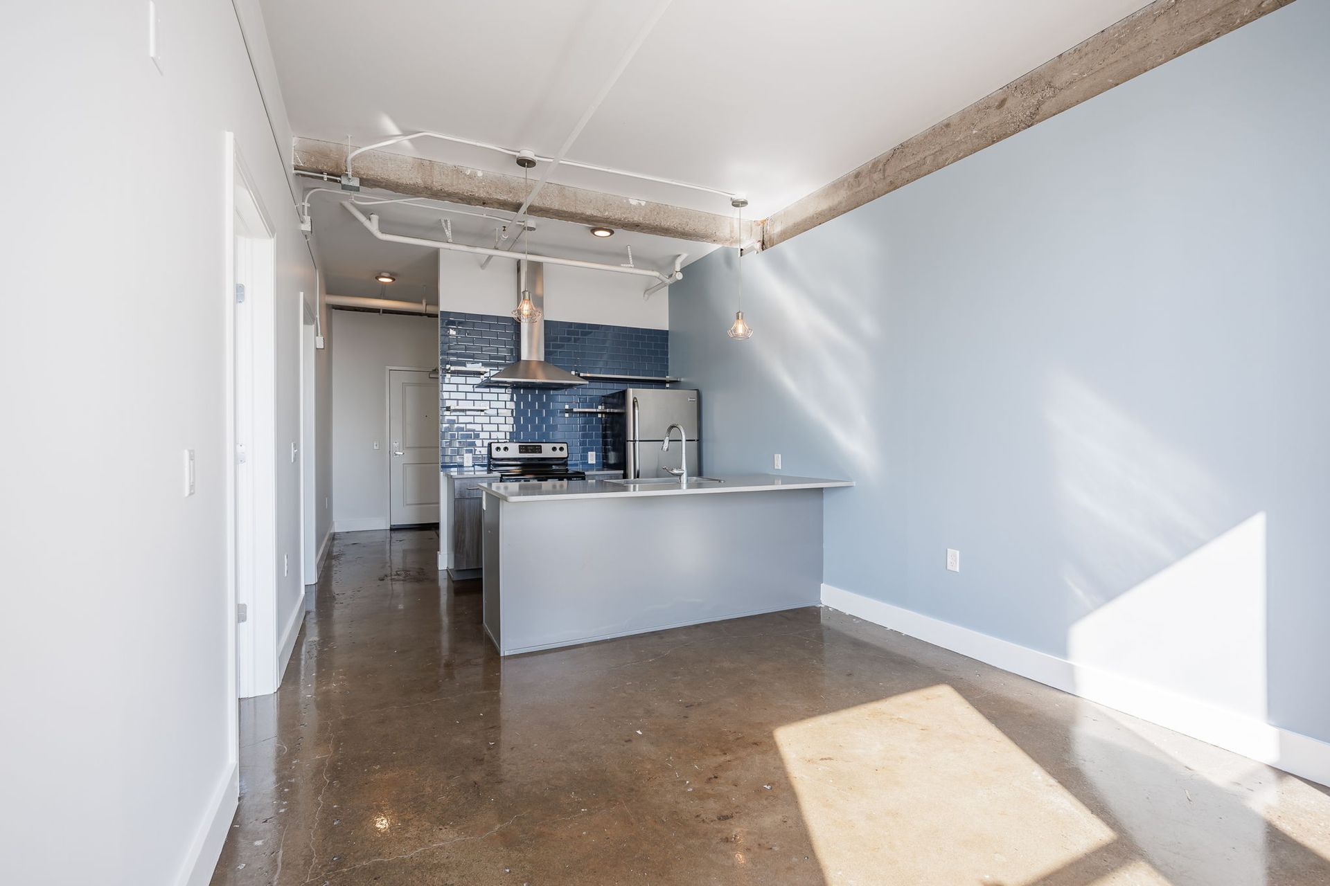 Open concept living room and kitchen