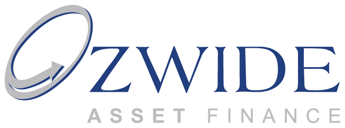 Ozwide Asset Finance logo with a curved arrow graphic and navy text on a white background.
