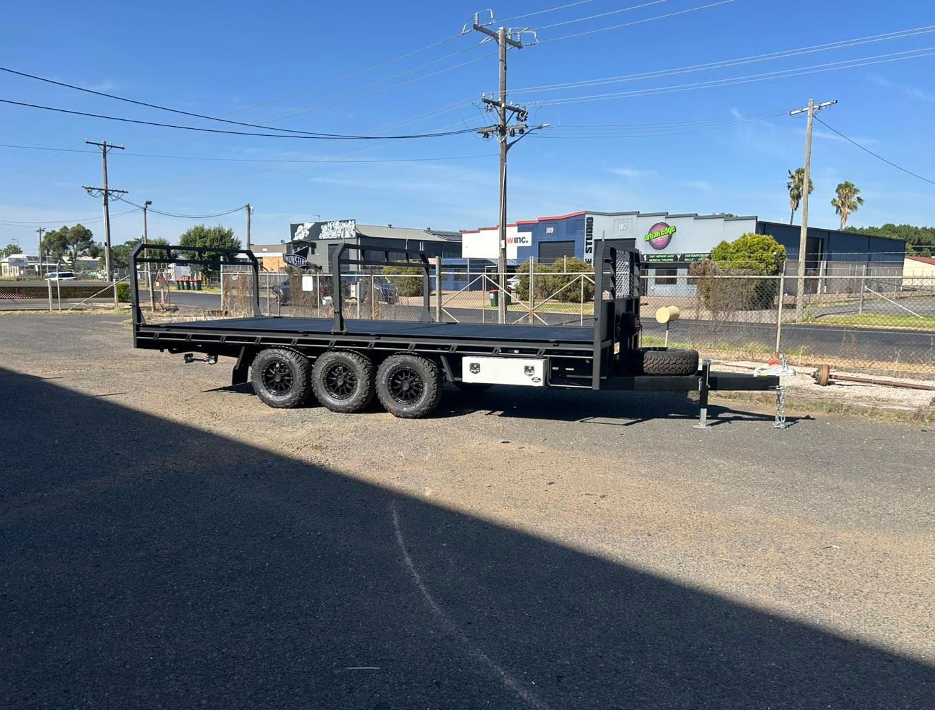 A Black Flat Top Trailer — EJF Built in Dubbo, NSW
